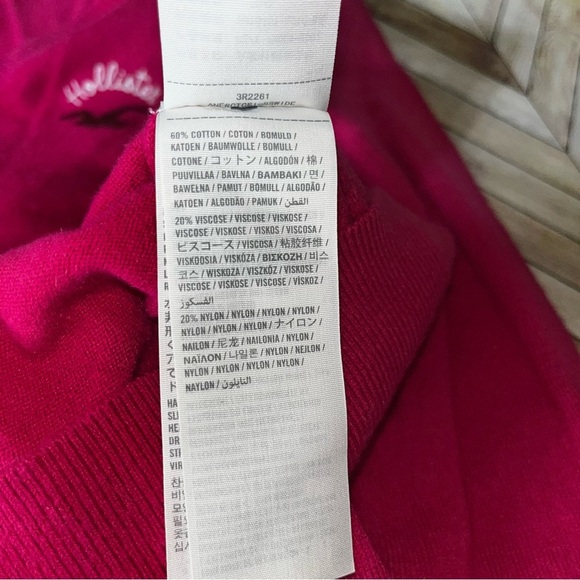 HOLLISTER V Neck Pink Y2K Sweater Casual Soft Sz Small - Picture 6 of 10